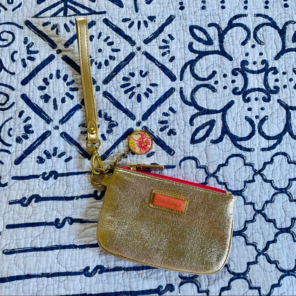 Lilly Pulitzer Gold Wristlet